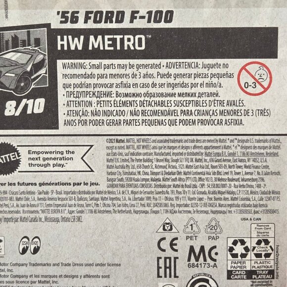 2021 HOT WHEELS, '56 FORD F-100, MINT IN THE PACKAGE!!! - Picture 3 of 3